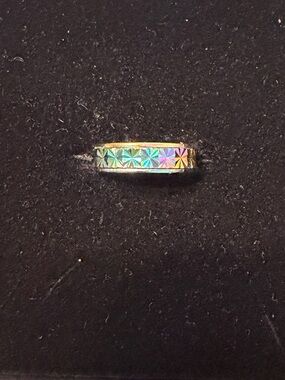 Fidget, Anxiety, Spinner Multicolor Geometric Pattern Women’s Ring